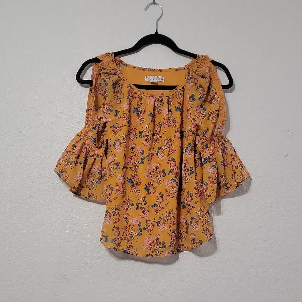 Knitworks Mustard Floral Blouse